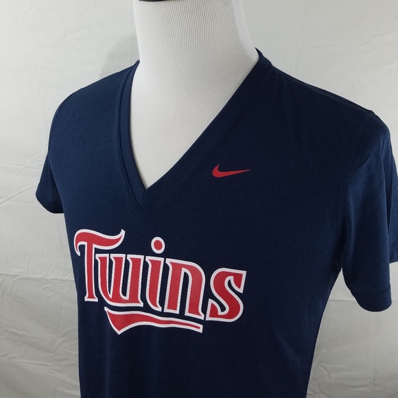NIKE DRI-FIT Minnesota Twins Baseball V Neck Shirt - Picture 1 of 7